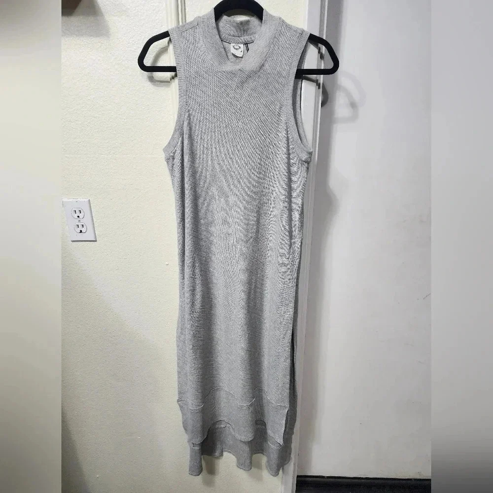 Anthopologie Akemi + Kin Dress Womens M Gray Tank Maxi Double Slit High Low
